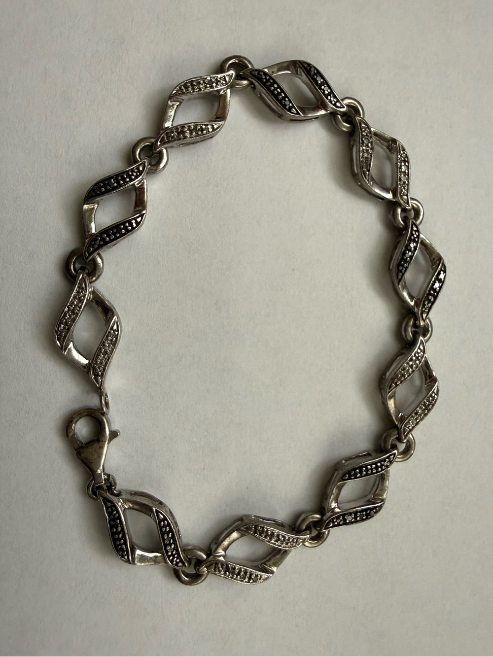 Black Diamond Bracelet 1/4 ct tw Round-cut Sterling Silver
